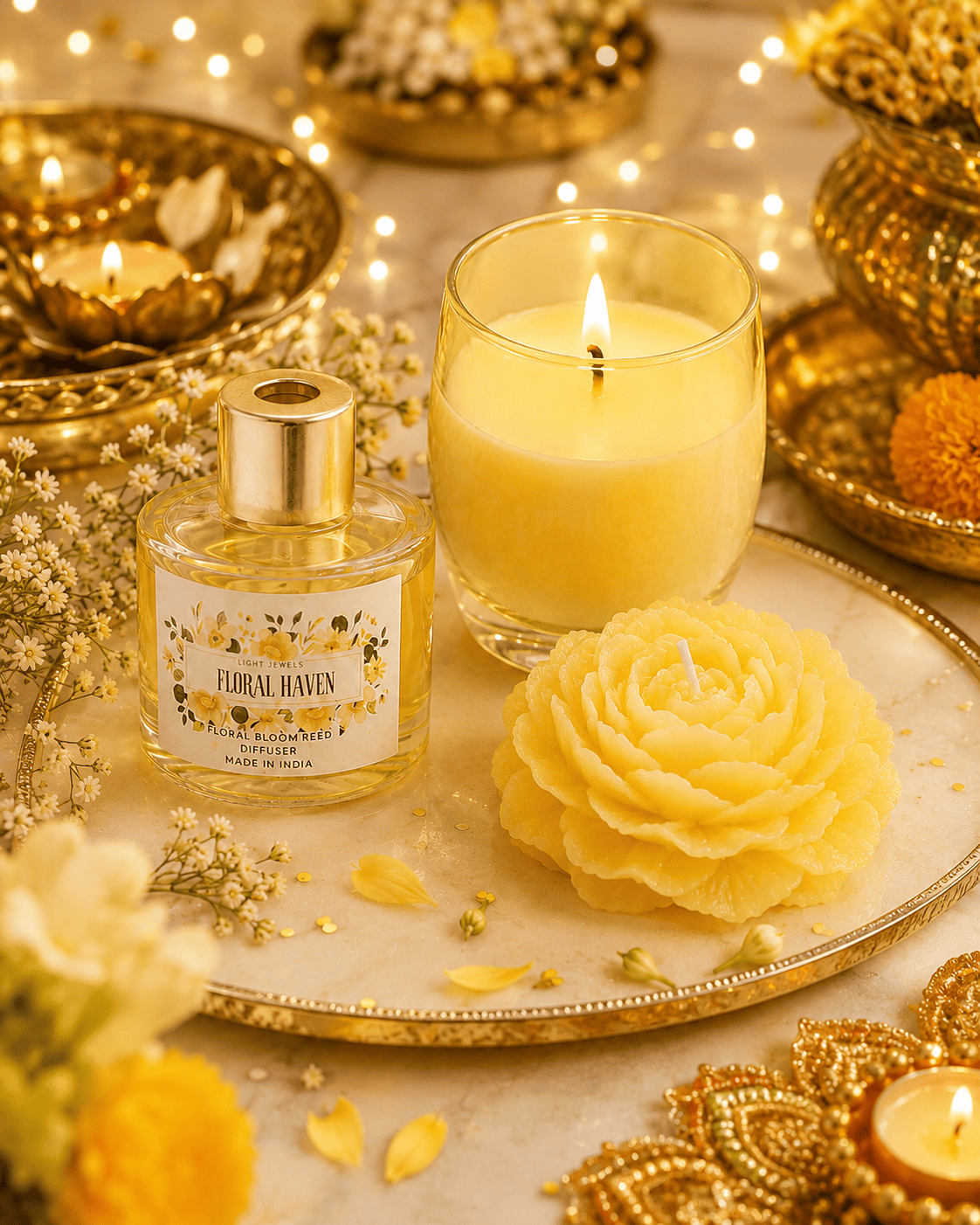 Canary Candle Set | Elegant Decorative Candles for Gifting – Candles & Fragrances on Brown Living™. SKU: SN25122. Img 3.