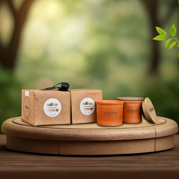 Candle Gift set (Goji Berry & Cranberry) – Candles & Fragrances by Kheoni available on Brown Living™. . SKU: KHMC - 001. Img 1.