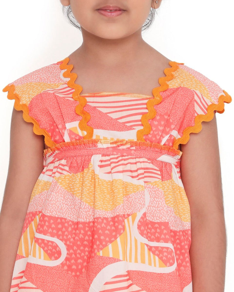 Candy Escape Printed Sleeveless Cotton Flare Top | Verified Sustainable Kids Tops on Brown Living™