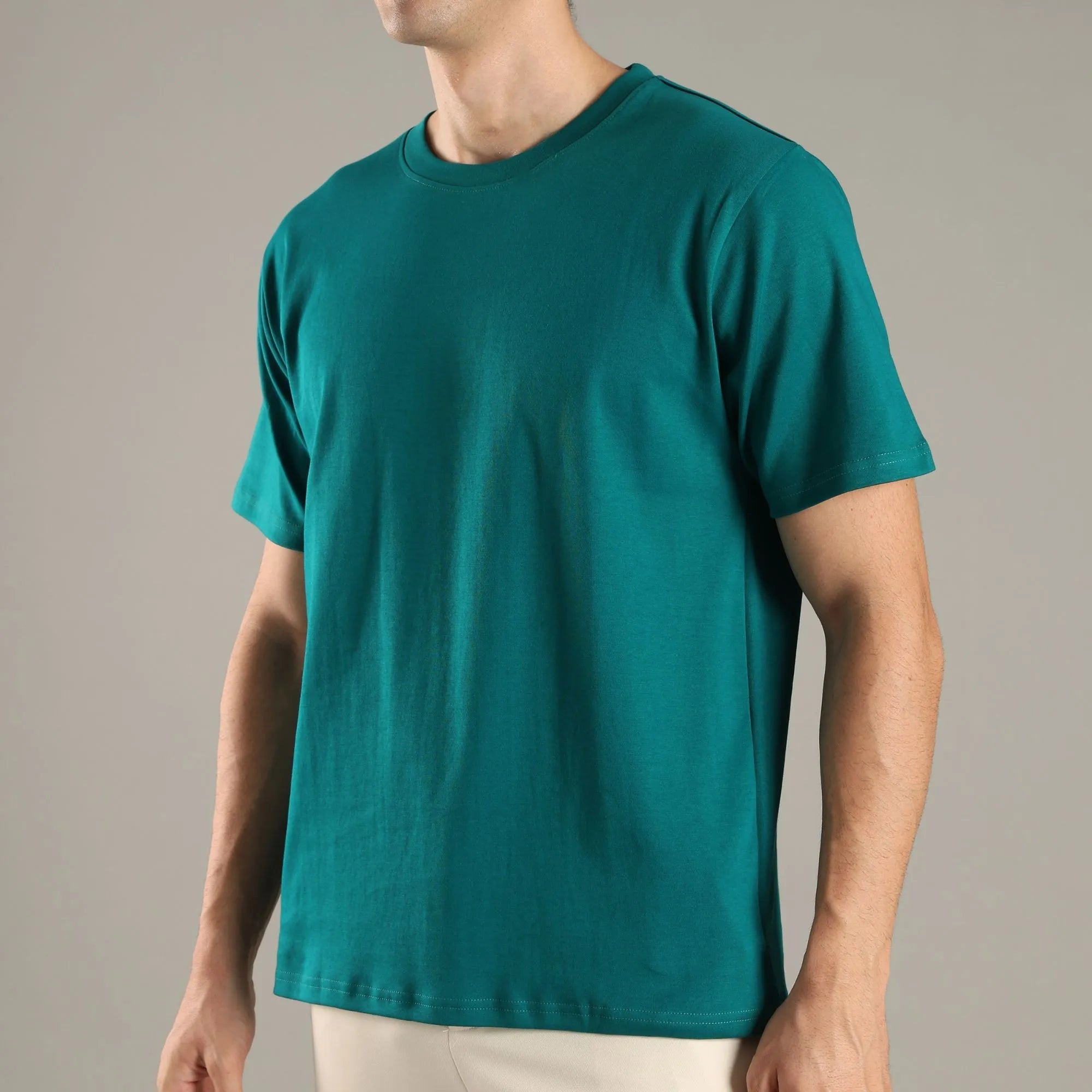 Canopy Green Organic Cotton Half - Sleeve T-Shirt – Mens T-Shirt on Brown Living™. SKU: OC-GR-TS-S. Img 3.