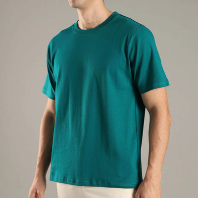 Canopy Green Organic Cotton Half - Sleeve T-Shirt – Mens T-Shirt on Brown Living™. SKU: OC-GR-TS-S. Img 3.
