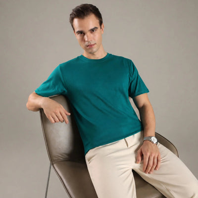 Canopy Green Organic Cotton Half - Sleeve T-Shirt – Mens T-Shirt on Brown Living™. SKU: OC-GR-TS-S. Img 1.