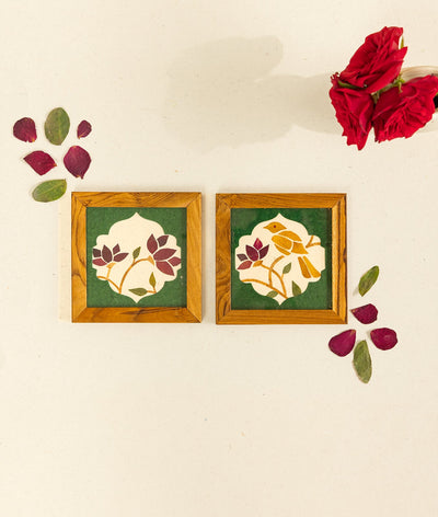 Canopy Song Coasters Set Of 2 | Diwali Festive Table Decor – Coasters on Brown Living™. SKU: Gul_Diwali_26_020. Img 1.