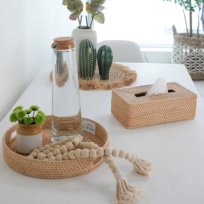 Capri Rattan Tray – Stylish Serving & Decorative Tray – Trays & Platters on Brown Living™. SKU: CapriTraylarge. Img 3.