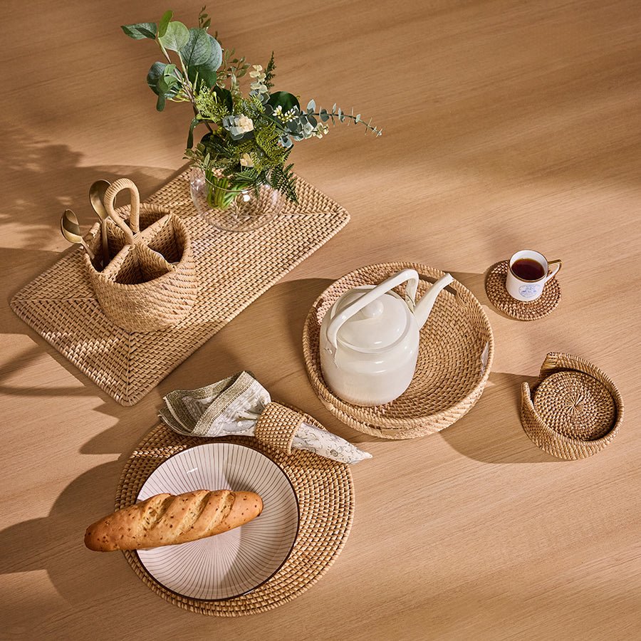 Capri Rattan Tray – Stylish Serving & Decorative Tray – Trays & Platters on Brown Living™. SKU: CapriTraymedium. Img 1.
