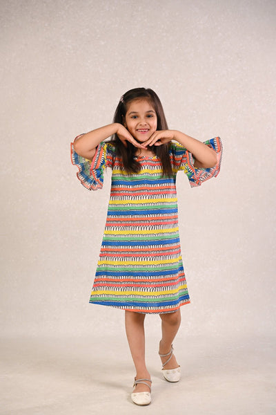 Carnival Dress I Colourful and Fun Cotton Dress for Girls – Kids Frocks & Dresses on Brown Living™. SKU: ZGUSA. Img 1.