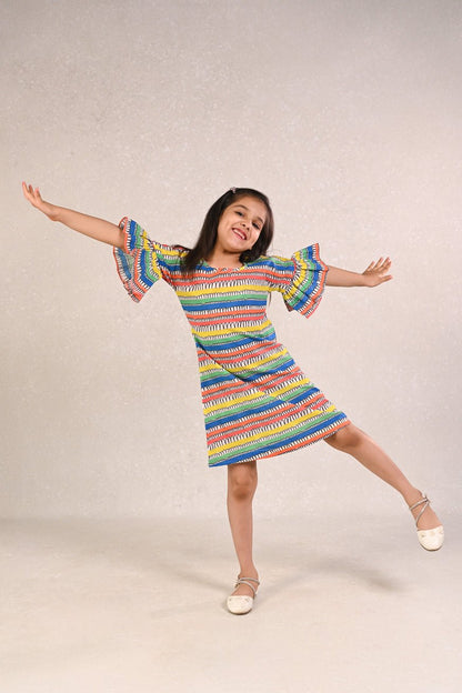 Carnival Dress I Colourful and Fun Cotton Dress for Girls – Kids Frocks & Dresses on Brown Living™. SKU: ZGUSB. Img 2.