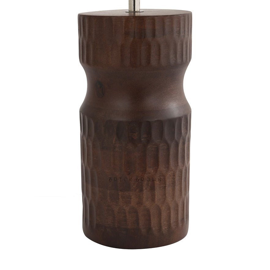 Carved Crust Night Lamp | Handcrafted Mango Wood Table Lamp | Verified Sustainable by Brown Living™