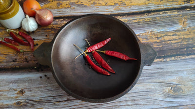 Cast Iron Smooth Appam Pan | Traditional Appam Chatti – Kitchen Tools on Brown Living™. SKU: CISAP. Img 2.