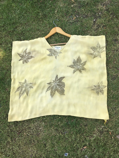 Castor Leaf Modal Satin Kaftan Top for Women – Womens Top on Brown Living™. SKU: fst5. Img 2.