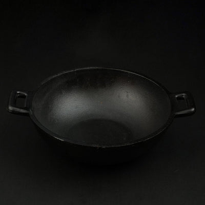 Castrong Handmade Cast Iron Deep Fry Kadai – Cookware on Brown Living™. SKU: CastIron - Deep - Fry - Kadai - 2300g - packof1. Img 4.