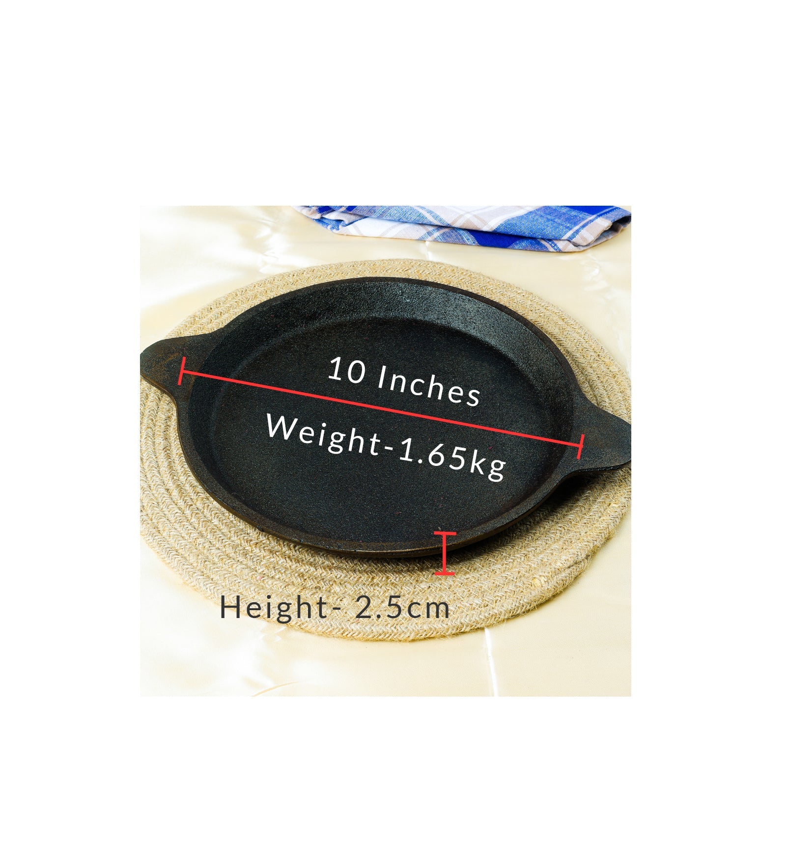 Castrong Handmade Cast Iron Fish Fry Pan – Cookware on Brown Living™. SKU: CastIron-Fish-Fry-pan-1650g-packof1. Img 3.