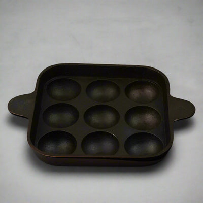 Castrong Handmade Cast Iron Paniyaram Pan – Cookware on Brown Living™. SKU: CastIron - Paniyaram - Pan - 1400g - packof1. Img 2.