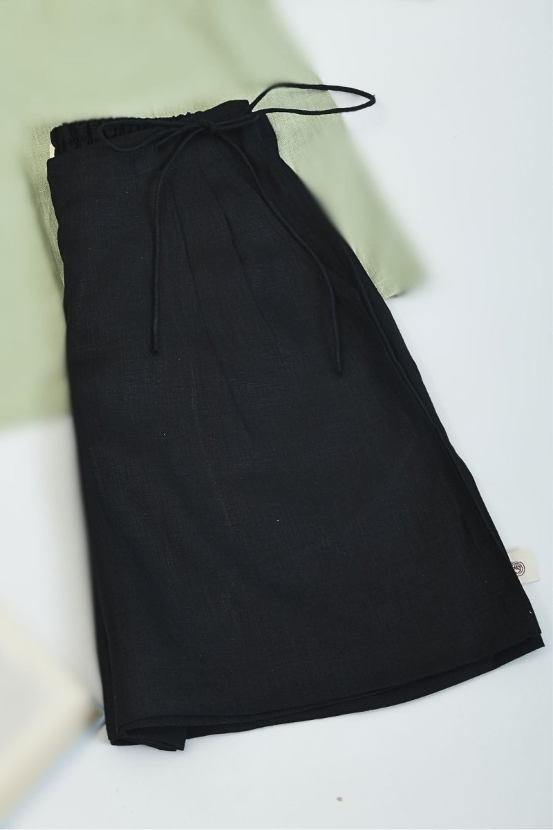 Casual Hemp Shorts with Side - Tying String - Truffle Black | Verified Sustainable by Brown Living™