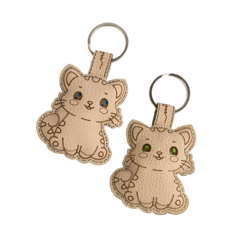 Cat Key Chain – Artisan - Made from Upcycled Materials | Verified Sustainable by Brown Living™