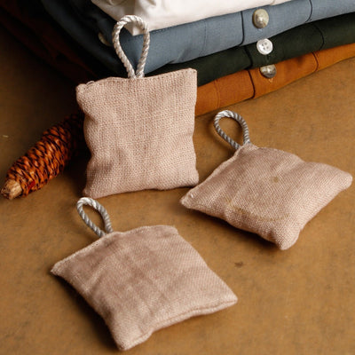 Cedarwood Wardrobe Sachets - Set of 3 – Candles & Fragrances on Brown Living™. SKU: SN12126. Img 1.