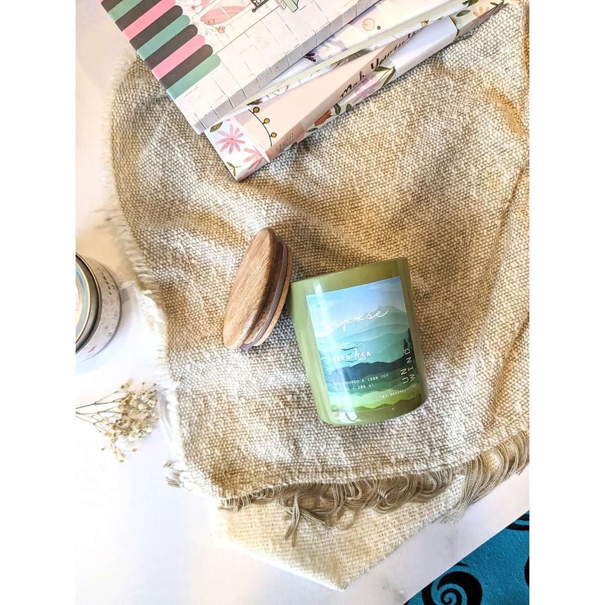 Celestia Aroma Candle | Unwind Collection – Candles & Fragrances on Brown Living™. SKU: SSAS-169LAVR. Img 2.