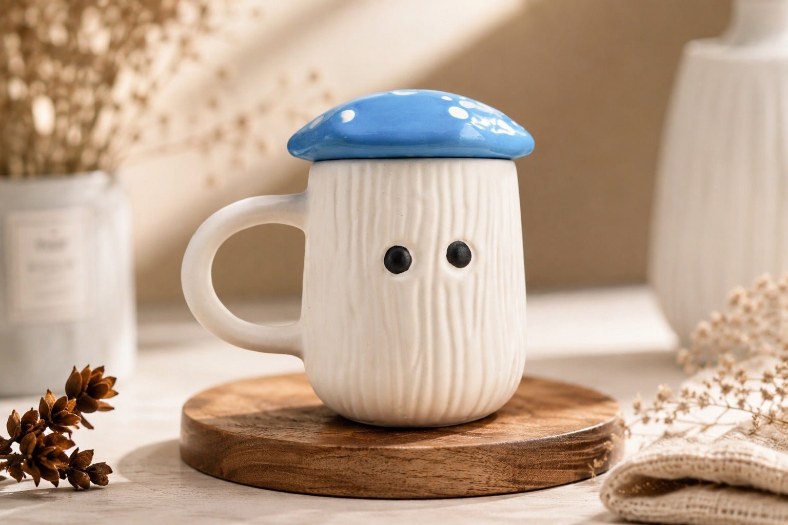 Ceramic Coffee & Tea Cups | Handmade Stoneware Drinkware Set – Cups & Saucers on Brown Living™. SKU: AMM. Img 7.