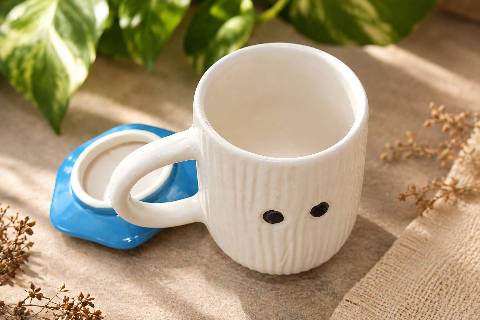 Ceramic Coffee & Tea Cups | Handmade Stoneware Drinkware Set – Cups & Saucers on Brown Living™. SKU: AMM. Img 8.