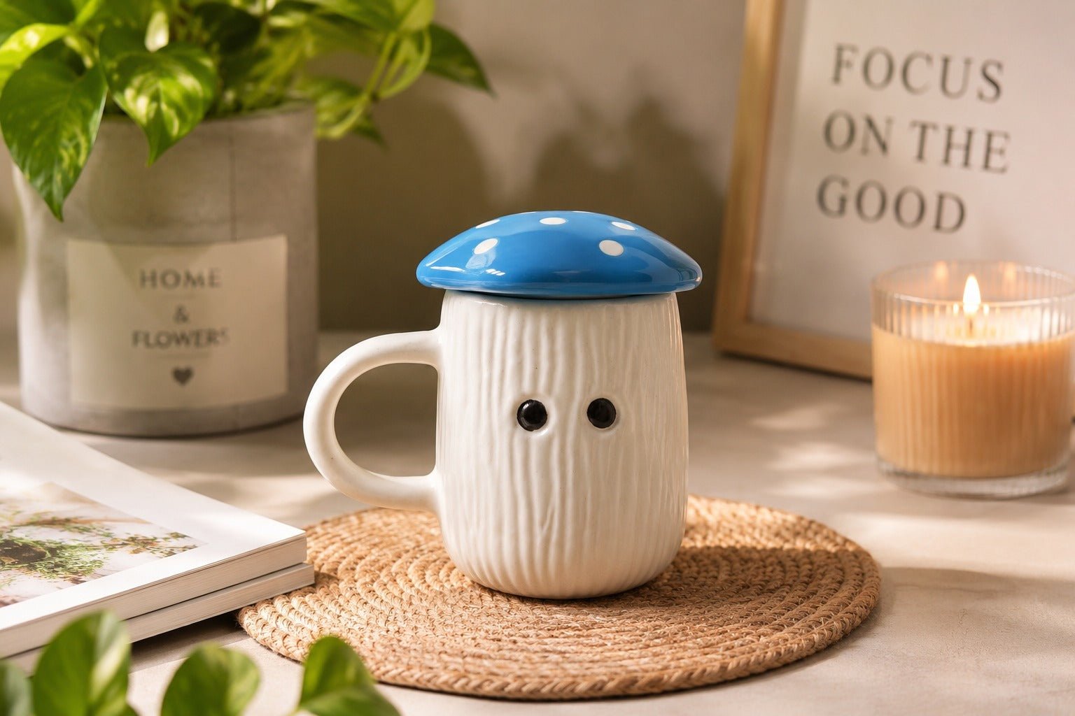 Ceramic Coffee & Tea Cups | Handmade Stoneware Drinkware Set – Cups & Saucers on Brown Living™. SKU: CCM. Img 6.