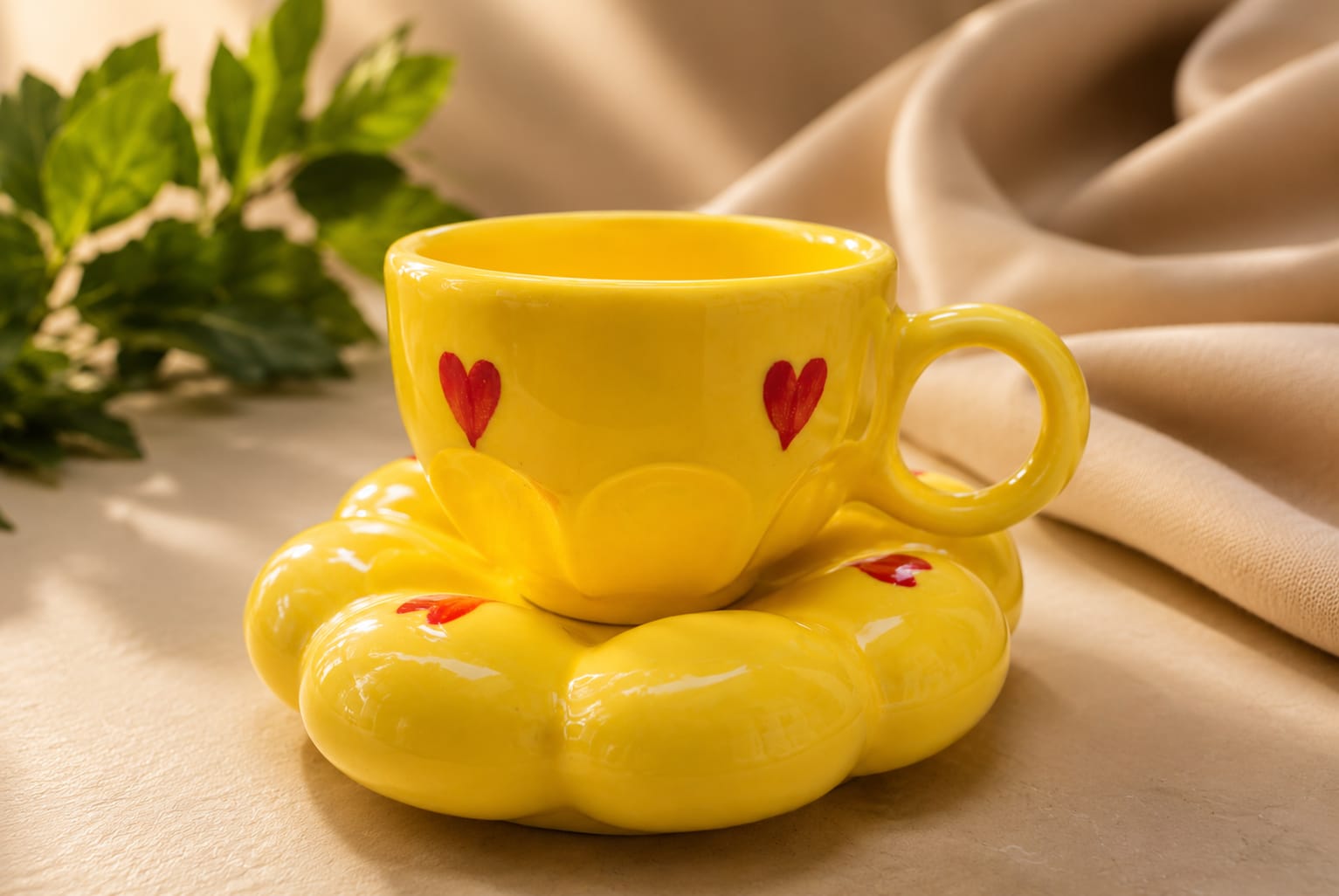 Ceramic Coffee & Tea Cups | Handmade Stoneware Drinkware Set – Cups & Saucers on Brown Living™. SKU: SBM. Img 11.
