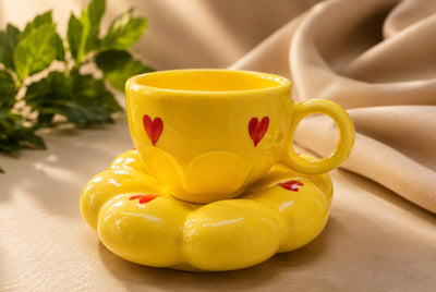 Ceramic Coffee & Tea Cups | Handmade Stoneware Drinkware Set – Cups & Saucers on Brown Living™. SKU: SBM. Img 11.