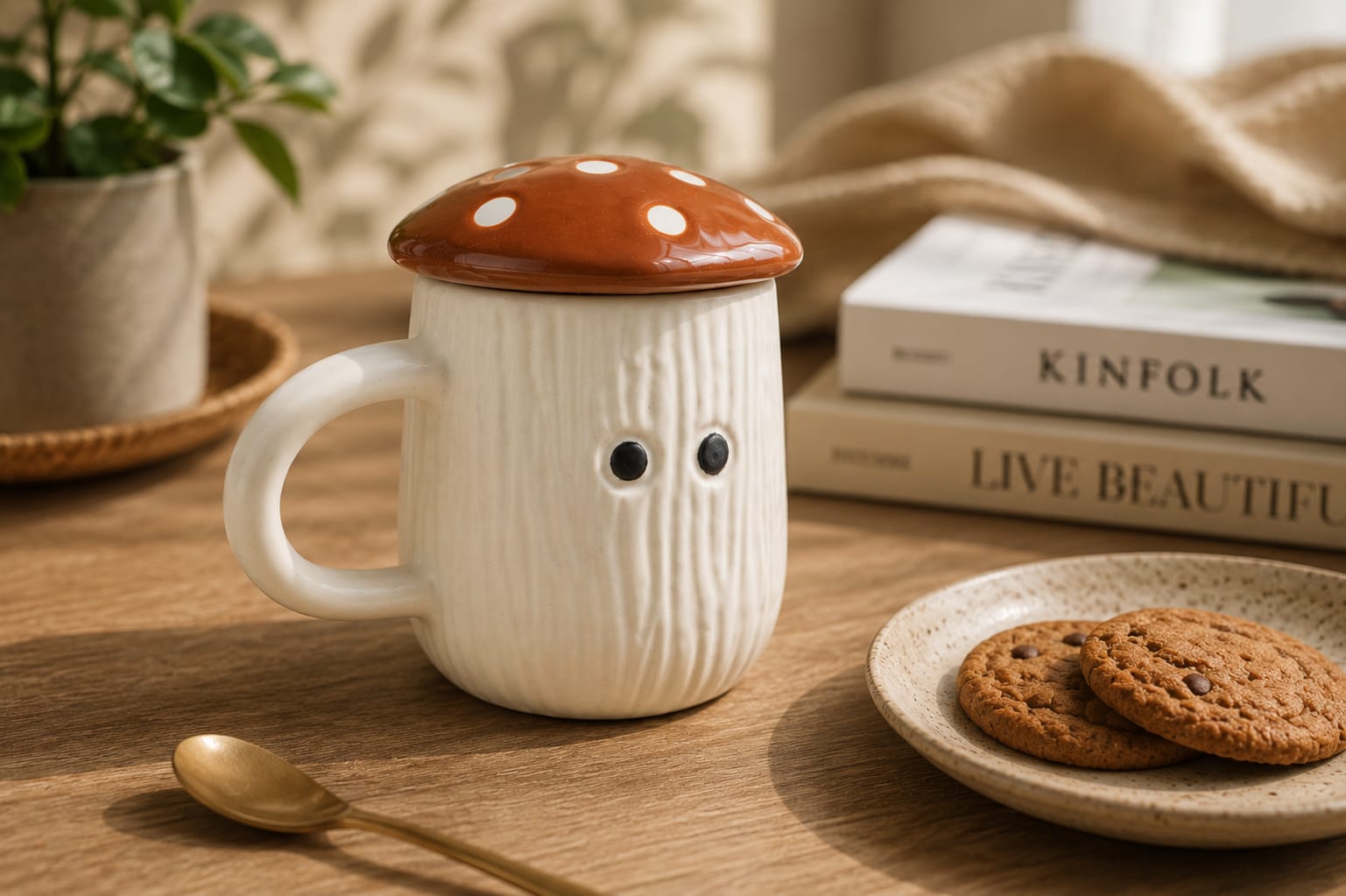 Ceramic Coffee & Tea Cups | Handmade Stoneware Drinkware Set – Cups & Saucers on Brown Living™. SKU: TMM. Img 15.
