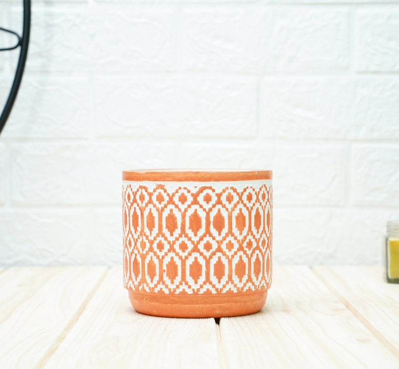 Ceramic Pots For Indoor Plants 14 X 15 Cm (Orange Moroccan) | Verified Sustainable Pots & Planters on Brown Living™