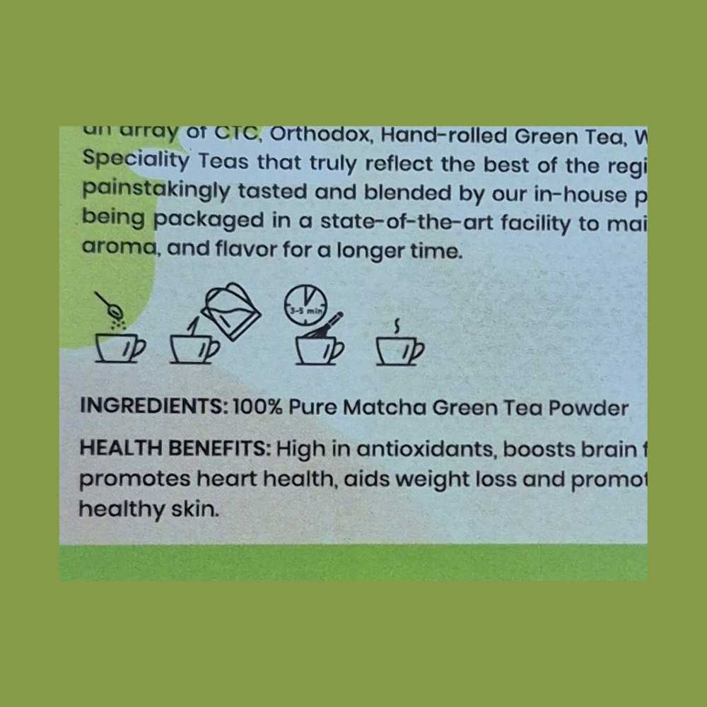 Ceremonial Grade Matcha – Premium Quality & Rich Flavour – 50g – Tea on Brown Living™. SKU: ACBZip50New. Img 8.