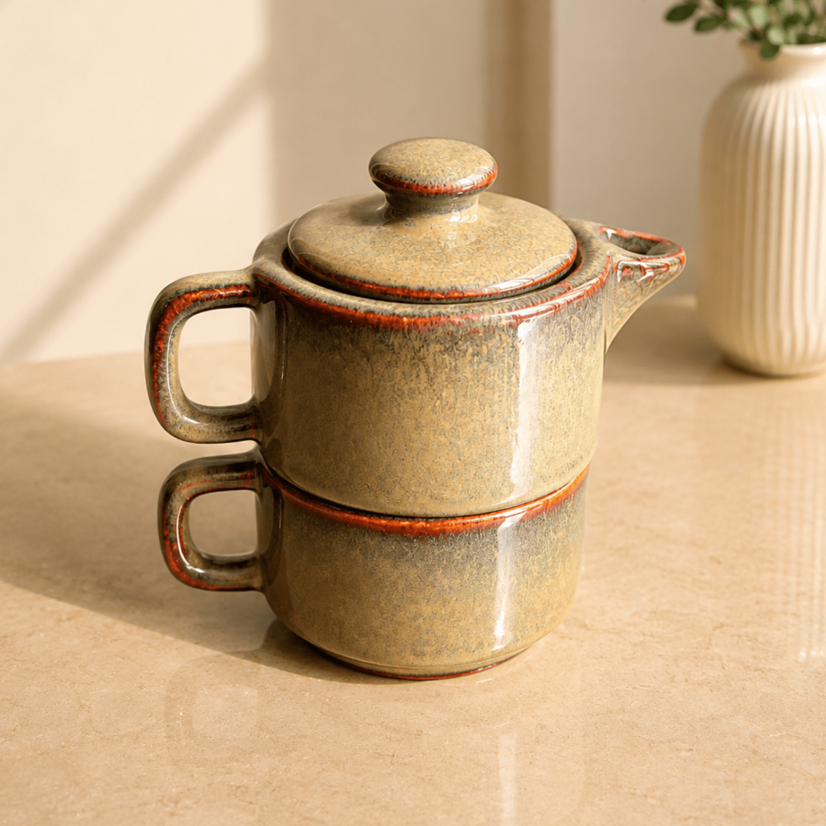Chai Royale Tea Kettle & Mug Gift Set | Diwali Festive Gift – Gift Giving on Brown Living™. SKU: D-458. Img 1.