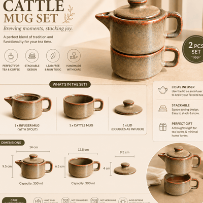 Chai Royale Tea Kettle & Mug Gift Set | Diwali Festive Gift – Gift Giving on Brown Living™. SKU: D-458. Img 2.