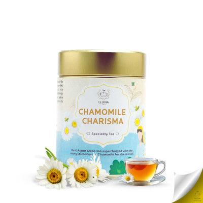 Chamomile Charisma Tea – Helps with Sleep & Relaxation – 50g – Tea on Brown Living™. SKU: LGTin50New. Img 1.