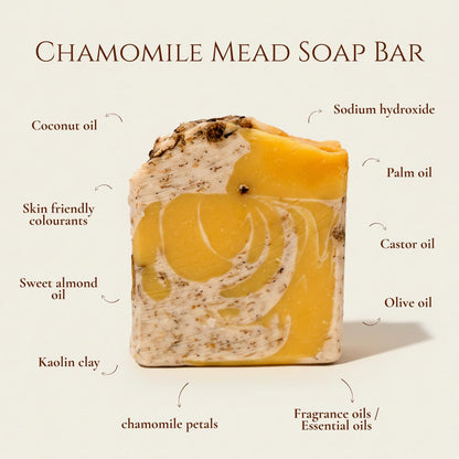 Chamomile Mead Soap Bar - Calming Herbal Handmade Soap – Body Soap on Brown Living™. SKU: SS-28. Img 3.