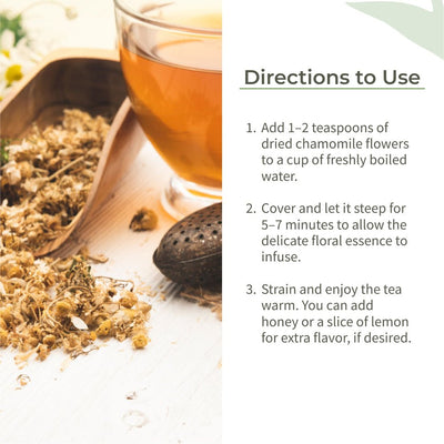 Chamomile Tea | Calming Herbal Tea | Supports Sleep & Relaxation | 25g – Tea on Brown Living™. SKU: ECOTYL00041. Img 4.