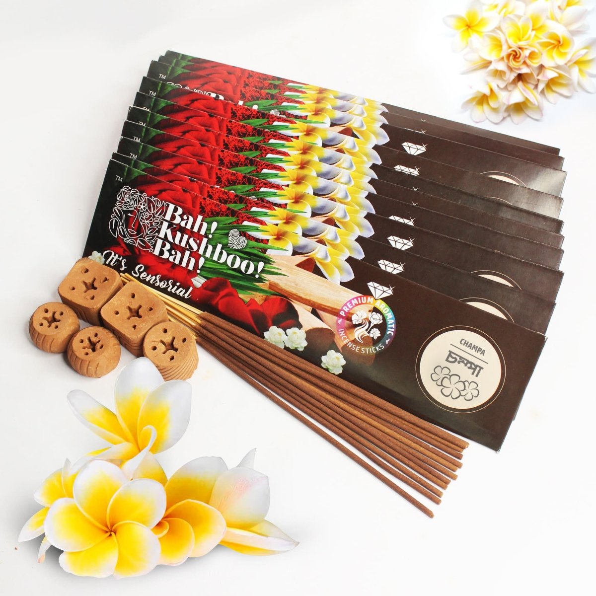 Champa Bah Kushboo Bah Premium Sensorial Aromatic Incense Sticks (10 Packs = 400+ Sticks) | Verified Sustainable by Brown Living™