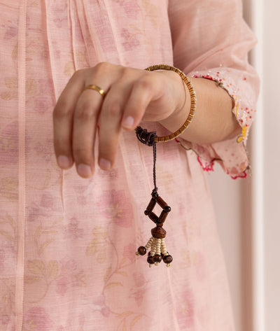 Chandan Phool Lumba | Handmade Floral Lumba Rakhi for Bhabhi – Rakhi on Brown Living™. SKU: GUL-22. Img 2.
