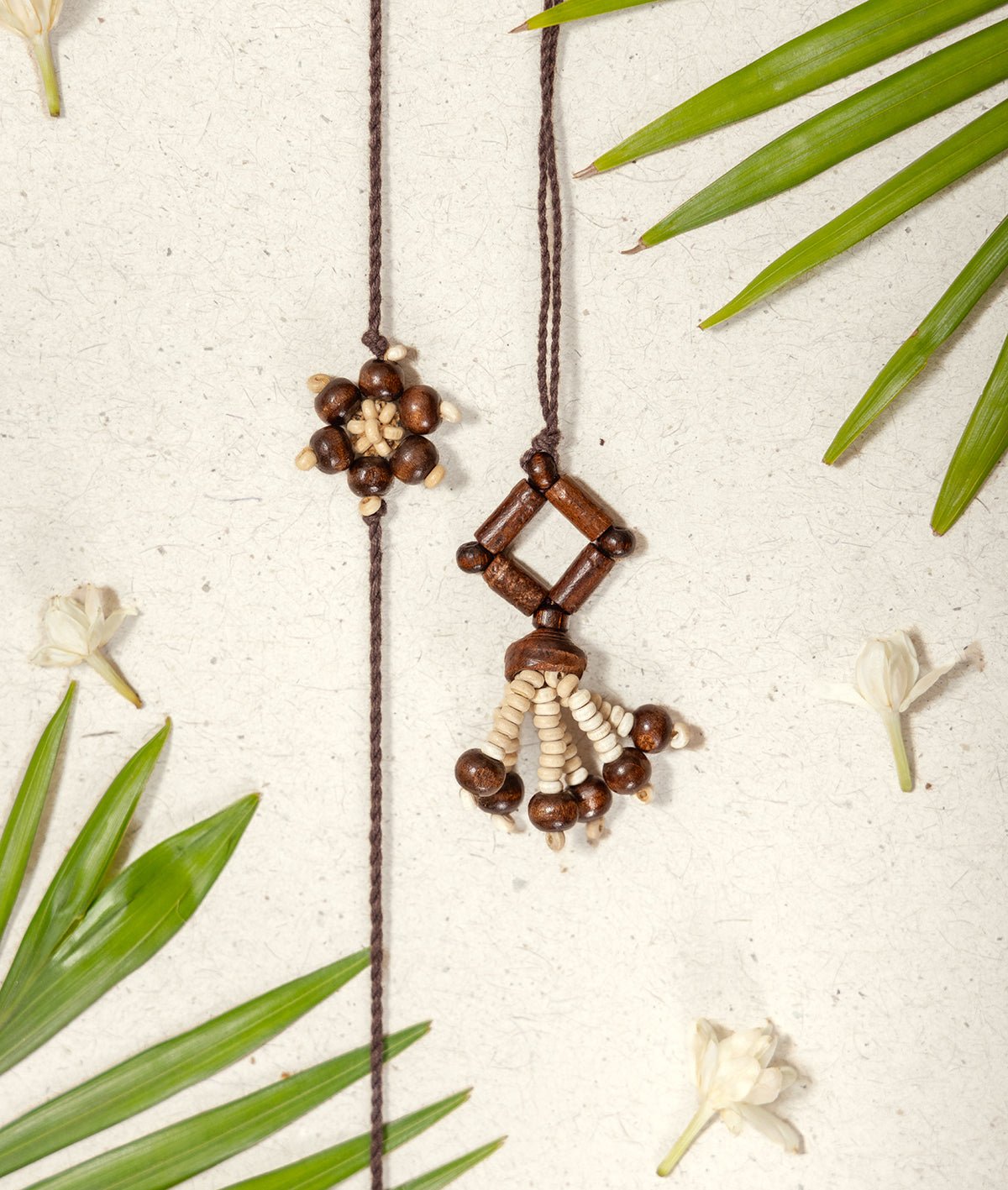 Chandan Phool Lumba | Handmade Floral Lumba Rakhi for Bhabhi – Rakhi on Brown Living™. SKU: GUL-22. Img 5.