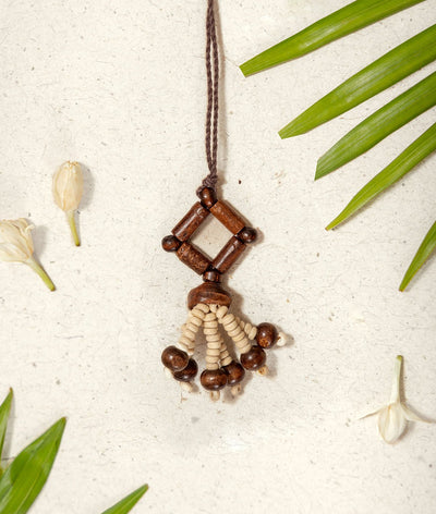 Chandan Phool Rakhi & Lumba Set | Handmade Bhaiya Bhabhi Rakhi Set – Rakhi on Brown Living™. SKU: GUL-23. Img 1.