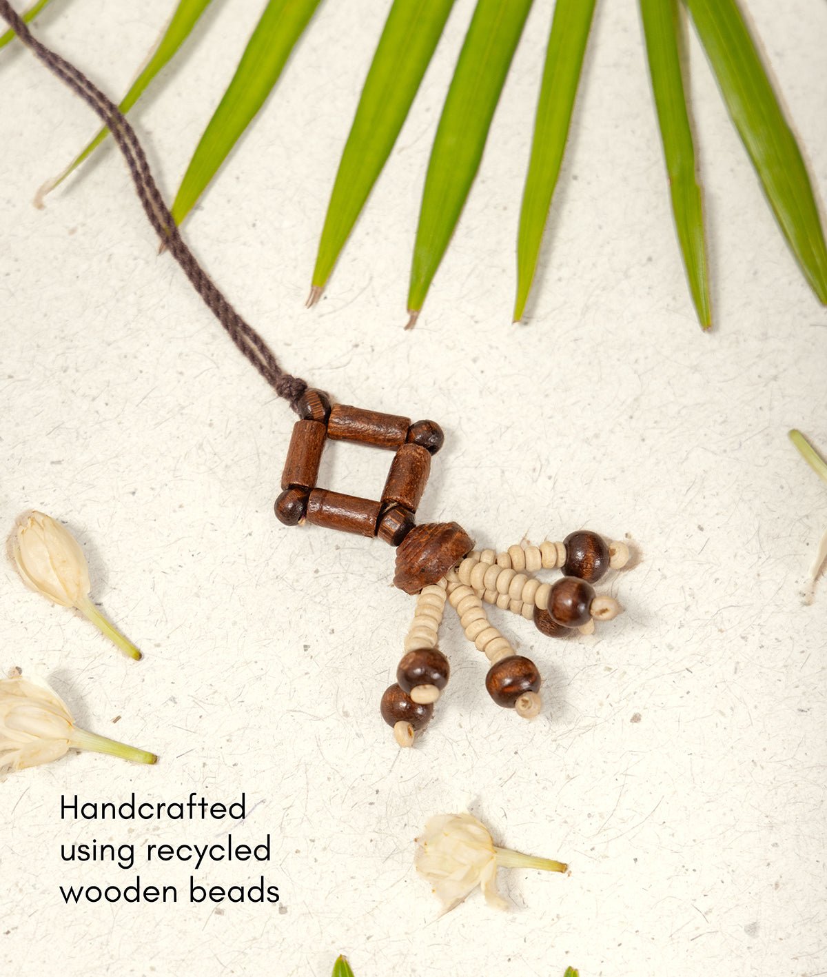 Chandan Phool Rakhi & Lumba Set | Handmade Bhaiya Bhabhi Rakhi Set – Rakhi on Brown Living™. SKU: GUL-23. Img 4.