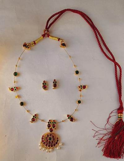 Chandramala Heritage Necklace | Traditional Statement Necklace – Womens Necklaces on Brown Living™. SKU: SAR1017. Img 2.