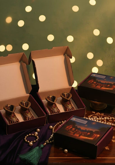 Charan Diya Set – Traditional Handmade Decor – Home Decor on Brown Living™. SKU: D13. Img 6.