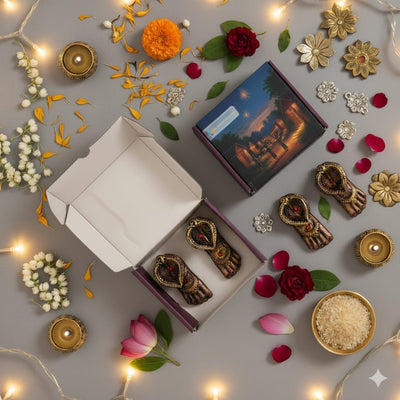 Charan Diya Set – Traditional Handmade Decor – Home Decor on Brown Living™. SKU: D13. Img 5.