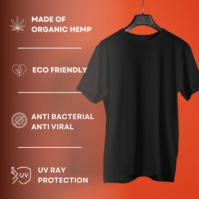 Charcoal Black | Hemp T-Shirt | Unisex – Mens T-Shirt on Brown Living™. SKU: CharcoalBlack-S. Img 6.