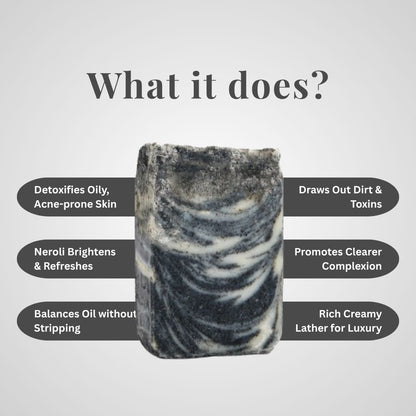 Charcoal & Neroli Soap Bar for Deep Cleansing | 100g – Body Soap by Kaura available on Brown Living™. . SKU: KI312. Img 2.