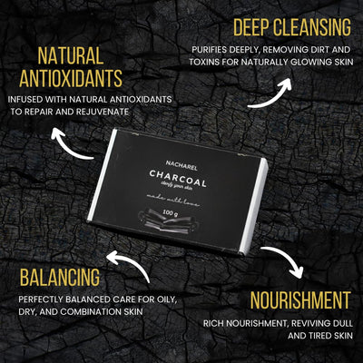 Charcoal Soap 100g | Deep Cleansing Bathing Bar – Body Soap on Brown Living™. SKU: NCH02. Img 3.