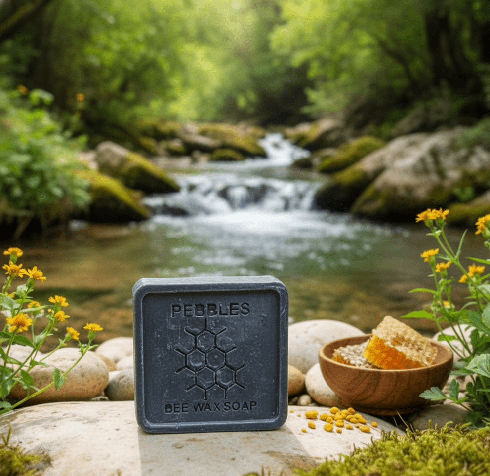 Charcoal Soap | Natural Beeswax & HoneyShield Moisture Bar – Body Soap on Brown Living™. SKU: APPCL-020. Img 1.