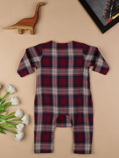 Checkered Foxy Reversible 2 in1 Cotton Romper – Dusky Pink & Blue – Kids Daywear Sets on Brown Living™. SKU: MW22BRRR-0-3. Img 4.