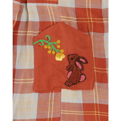 Checkered Rabbit Dress | Soft Cotton Dress for Girls – Kids Daywear Sets on Brown Living™. SKU: MCBL82OG. Img 6.