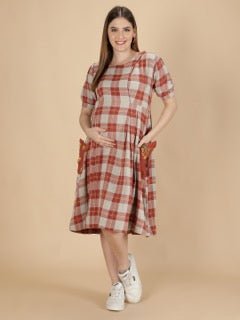 Checkered Rabbit - Rising Sun Maternity Dress – Womens Maternity Wear on Brown Living™. SKU: MCBL158. Img 3.