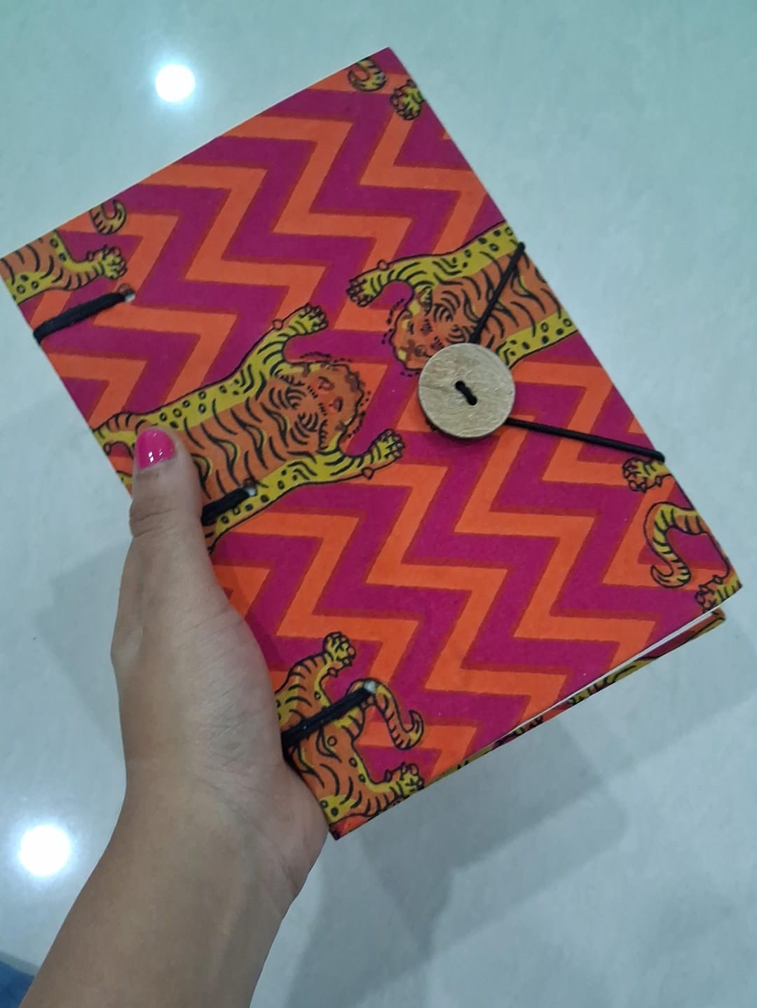 Cheetah Fabric Handmade Diary – Notebooks & Notepads on Brown Living™. SKU: kj05. Img 4.